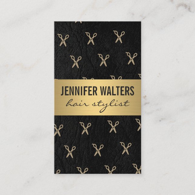 Luxury Gold Metallic Salon Shears Business Card (Front)