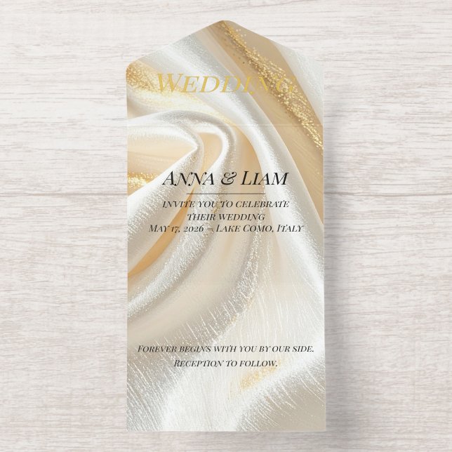 Luxury Gold Minimalist IFoil All in One Invitation (Inside)