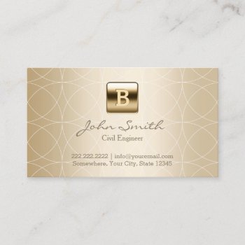 Luxury Gold Monogram Civil Engineer Business Card by cardfactory at Zazzle