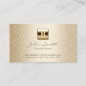 Luxury Gold Monogram Financial Advisor Business Card (Front)