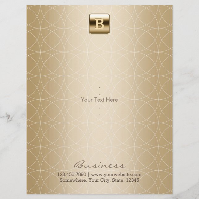 Luxury Gold Monogram Geometric Elegant Flyer (Front)