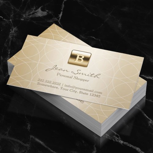 Luxury Gold Monogram Personal Shopper Business Card Template