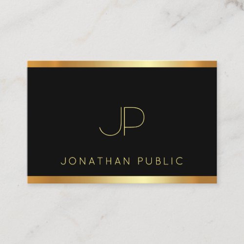 Luxury Gold Monogram Glamour Template Modern Elite Business Card