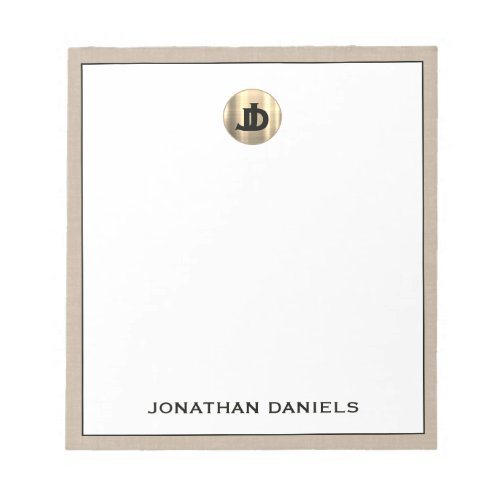 Luxury Gold Monogram Initial Name Notepad