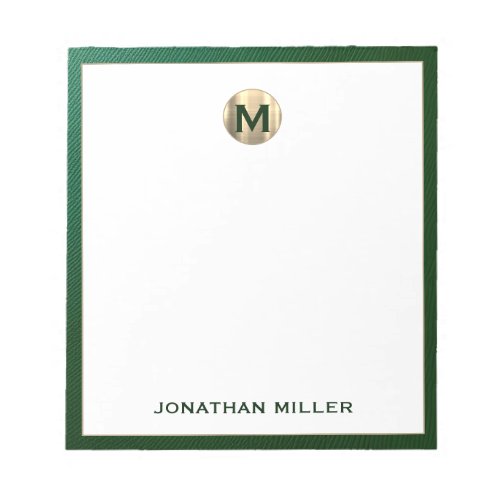 Luxury Gold Monogram Initial Name Notepad