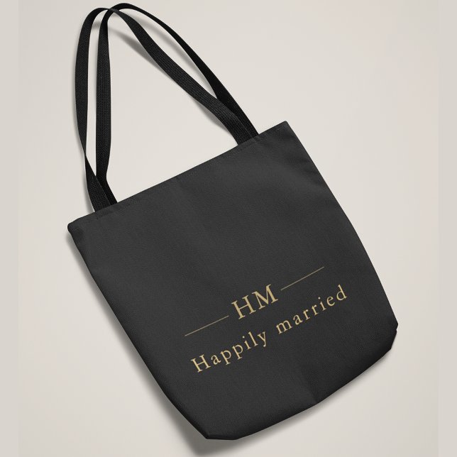 Luxury Gold Monogram Personalized Wedding Gift  Tote Bag (Creator Uploaded)
