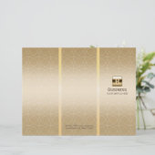Luxury Gold Monogram Tri-Fold Modern Brochures (Standing Front)
