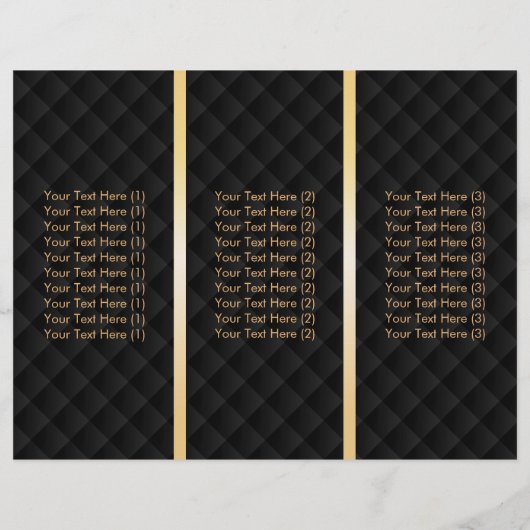 Luxury Gold Monogram Tri-Fold Modern Brochures (Back)
