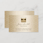 Luxury Gold Monogram Yoga instructor Business Card (Front/Back)