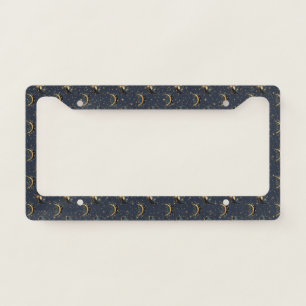 Luxury Gold Moon Celestial Pattern License Plate Frame