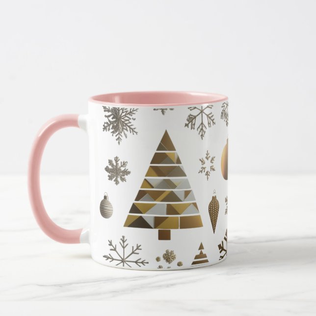 Luxury Gold Mosaic Geometric Tree Combo Mug  (Left)
