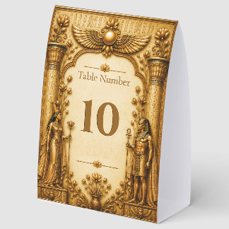 Luxury Gold Museum Inspired Wedding Table Number Paper Table Tent