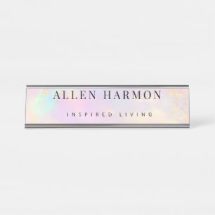 Luxury Gold Nebula Custom Name   Inspired Living Desk Name Plate