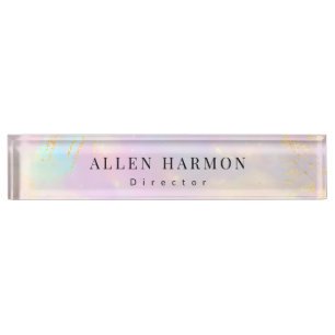 Luxury Gold Nebula Custom Name   Inspired Living Desk Name Plate