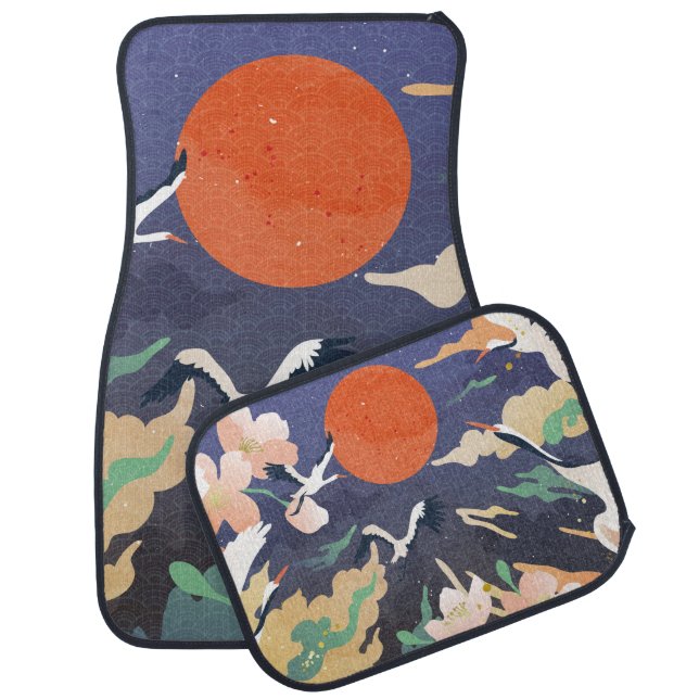 Luxury gold oriental style background. Chinese and Car Floor Mat (Set)