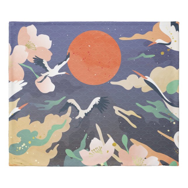 Luxury gold oriental style background. Chinese and Duvet Cover (Front)