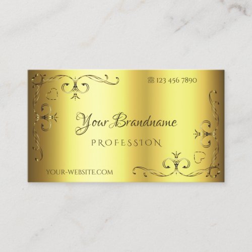 Luxury Gold Ornate Corner Borders Decorative Decor Business Card