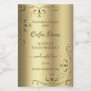 Luxury Gold Ornate Corners Elegant Product Labels
