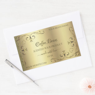 Luxury Gold Ornate Corners Elegant Product Labels