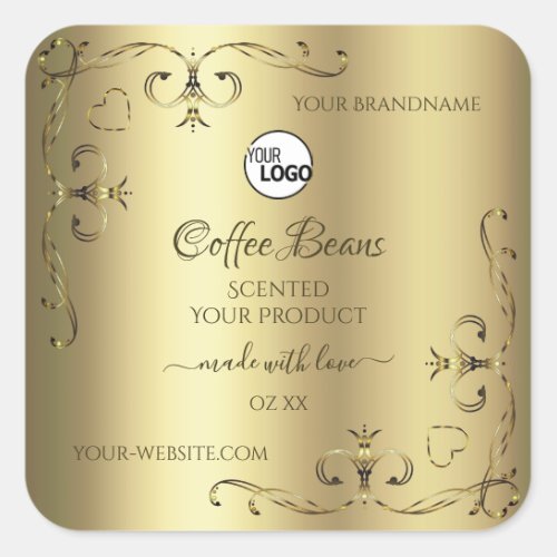 Luxury Gold Ornate Corners Product Labels and Logo