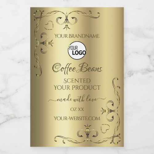 Luxury Gold Ornate Corners Product Labels and Logo