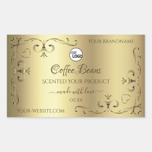 Luxury Gold Ornate Corners Product Labels and Logo