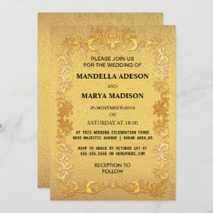 Luxury Gold Ornate Wedding Invitation