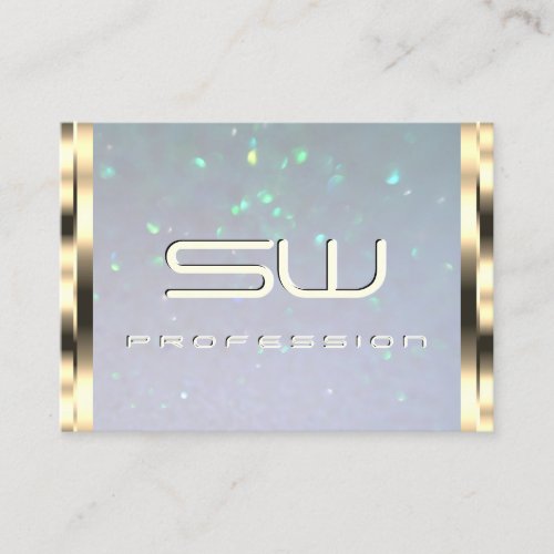 Luxury Gold Pearl Glitter 3D Letters Opening Hours Business Card