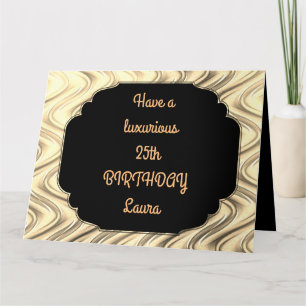 Luxury Gold Personalised 25th Birthday Card