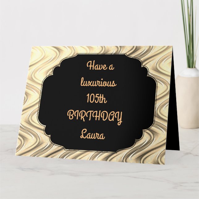 Luxury Gold Personalized 105th Birthday Card (Front)
