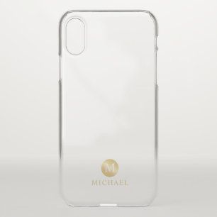 Luxury Gold Personalized Monogram iPhone XS Case