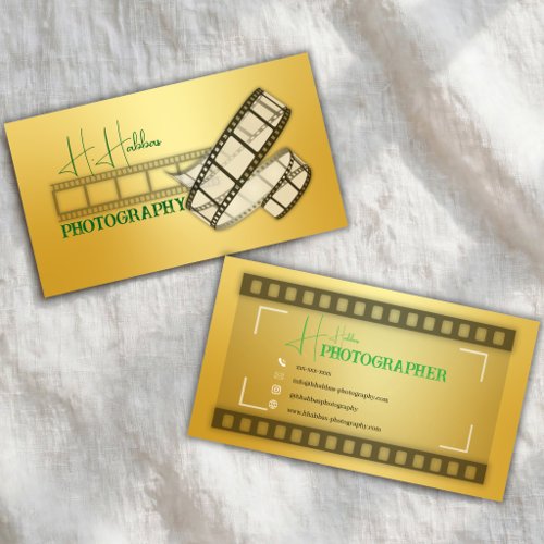 Luxury Gold Photography Business Card