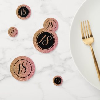 Luxury Gold Pink Glitter Birthday Age Confetti