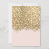 Luxury Gold Pink Glitter Confetti Quinceañera Invitation (Back)