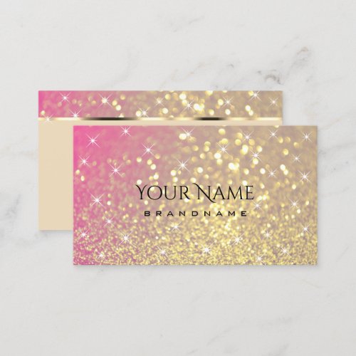 Luxury Gold Pink Purple Glitter Luminous Stars Business Card