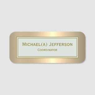 Luxury Gold Platinum Modern Elegant Professional Name Tag