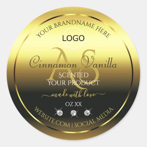 Luxury Gold Product Labels Jewels Monogram Logo