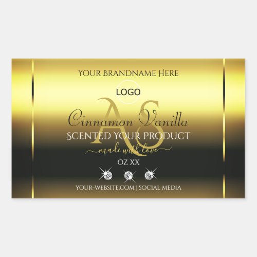 Luxury Gold Product Labels Jewels Monogram Logo