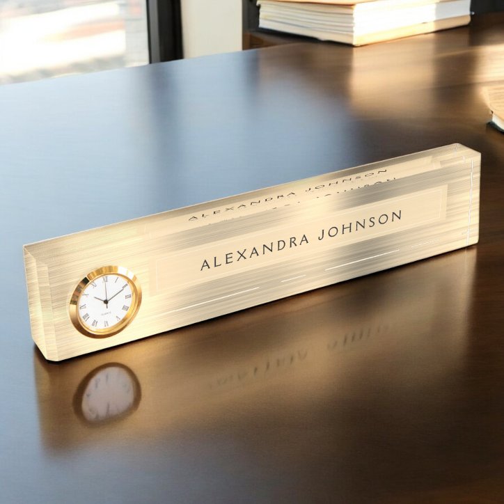 Luxury Gold Professional Business Modern Desk Name Plate