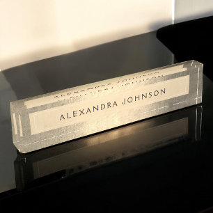 Luxury Gold Professional Foil Modern Desk Name Plate