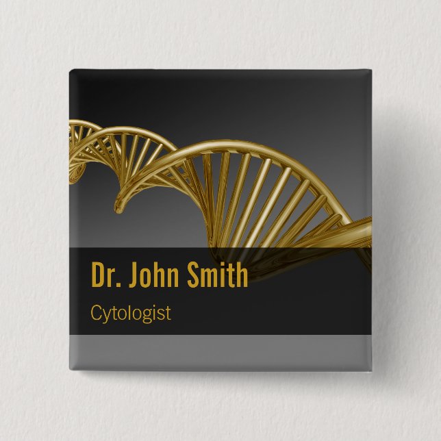 Luxury Gold Professional Medical DNA Strand Button (Front)