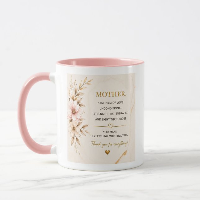 Luxury Gold Quote Coffee Mug for Mom (Left)