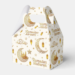 Luxury Gold Ramadan Mubarak Calligraphy Islamic Favor Boxes
