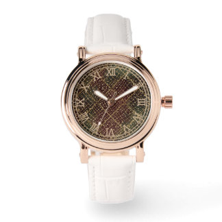 Luxury Gold Red Green Color Pattern Watch
