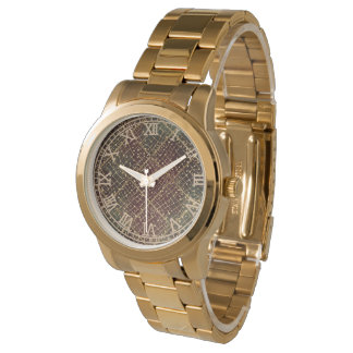 Luxury Gold Red Green Color Pattern Watch