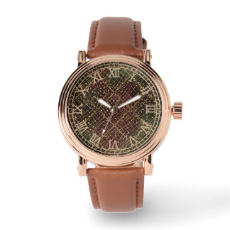 Luxury Gold Red Green Color Pattern Watch