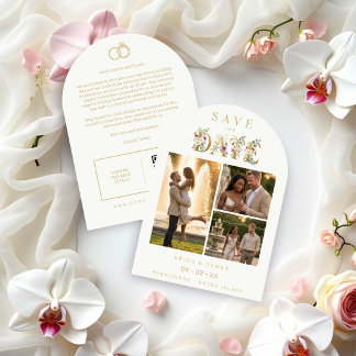 Luxury Gold Rings Floral Wedding TLW26 Save The Date