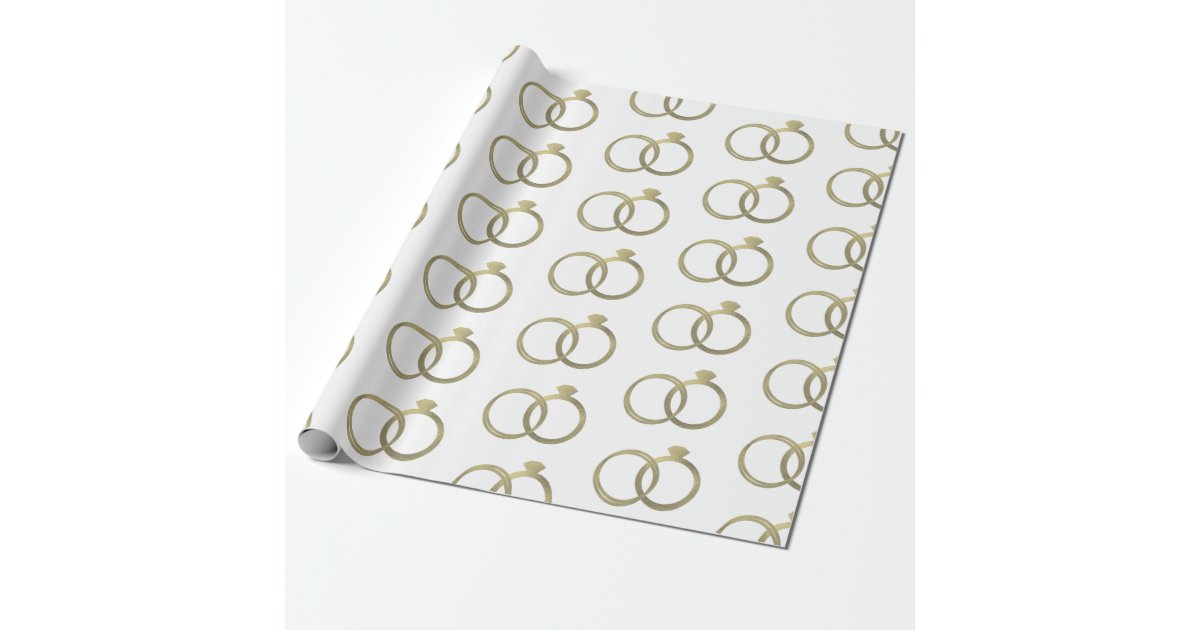 Bride and Groom Wedding Ring Design Wrapping Paper
