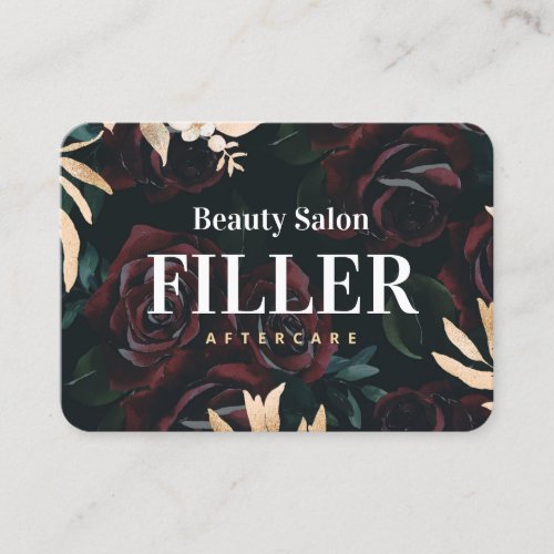 Luxury Gold Rose Filler Aftercare Card