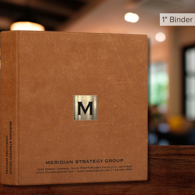 Luxury Gold Sable Leather Print Business Binder (Creator Uploaded)